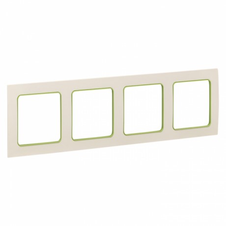 Стокгольм Рамка 4-местная белая с линией цвета зеленый EKF PROxima EAM-G-303-10