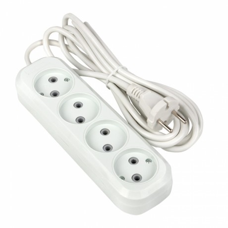 Удлинитель Эксперт 4 гнезда 2 метра 10А/2,2кВт без заземления ПВС 2х0,75 EKF PROxima UBA10-275-4-02