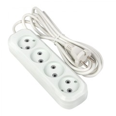 Удлинитель Эксперт 4 гнезда 2 метра 10А/2,2кВт без заземления ПВС 2х0,75 EKF PROxima UBA10-275-4-02