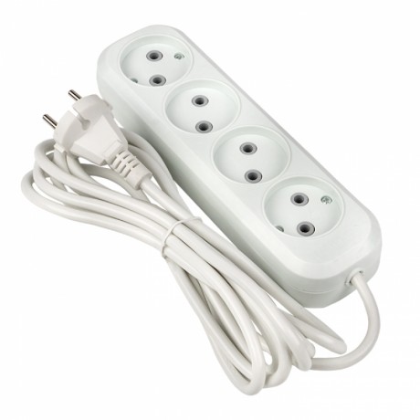 Удлинитель Эксперт 4 гнезда 2 метра 10А/2,2кВт без заземления ПВС 2х0,75 EKF PROxima UBA10-275-4-02