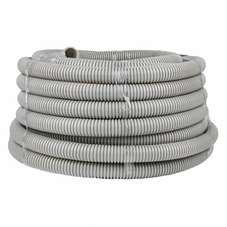 Труба гофр. ПВХ с протяжкой d32 мм (25 м) серая EKF-Plast tg-z-32-25