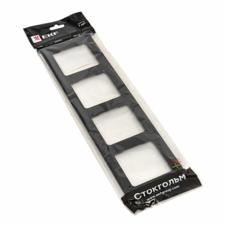 Стокгольм Рамка 4-местная металлическая черная EKF PROxima EZM-G-305-10