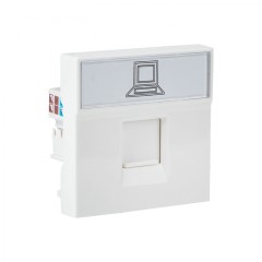 Розетка RJ45 кат. 5e, 2 модуля EKF E2MK015E-135-10