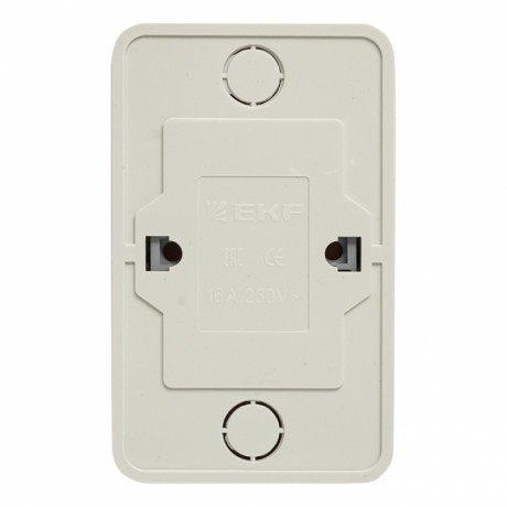 Рим Розетка 2-местная 16А с заземлением белая EKF ENR16-128-10