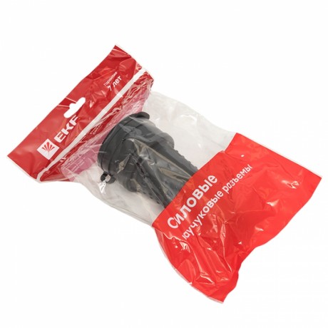 Розетка переносная с защитной крышкой каучуковая 380В 3P+PE 32A IP44 EKF RPS-022-32-380-44