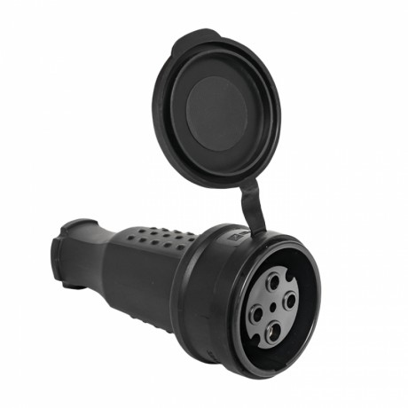 Розетка переносная с защитной крышкой каучуковая 380В 3P+PE 32A IP44 EKF RPS-022-32-380-44