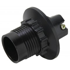 Патрон карболитовый с кольцом Е14 черный без наклейки EKF LHC-E14-r