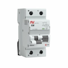 Дифференциальный автомат DVA-6 1P+N 32А (C) 30мА (AC) 6кА EKF AVERES rcbo6-1pn-32C-30-ac-av