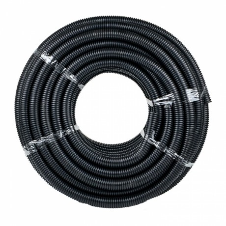 Труба гофр. негорючая безгалогеновая FRHF с протяжкой d32 мм (50 м) черная EKF-Plast FRHF-32