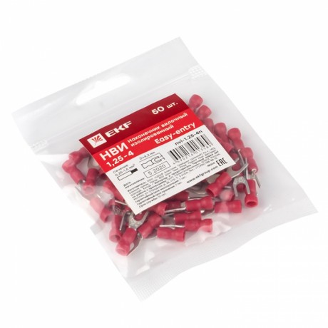 Наконечник вилочный изолированный НВИ 1.5-4 (50шт.) EKF PROxima nvi-1.25-4n