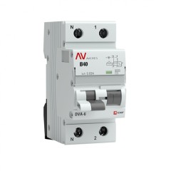 Дифференциальный автомат DVA-6 1P+N 40А (B) 30мА (AC) 6кА EKF AVERES rcbo6-1pn-40B-30-ac-av