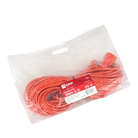 Удлинитель Зевс 2.0 30м c заземлением ПВС 3*1 16А/3,5кВт PROxima EKF USB02-16-310-1-30