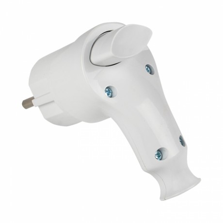 Вилка с кнопкой извлечения с/з белая 16А 250В EKF AVP-16-k