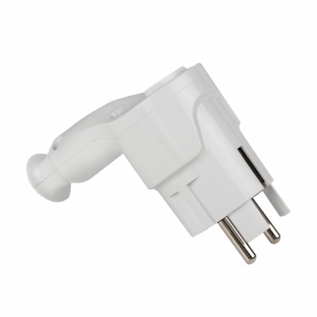 Вилка с кнопкой извлечения с/з белая 16А 250В EKF AVP-16-k