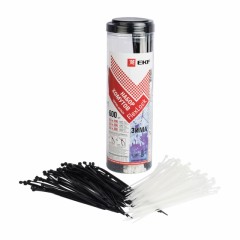 Набор хомутов черно-белых Зима (600 шт.): 2,5х100, 3,6х200, 3,6х280 FlexLock PROxima plc-fl-set-wi