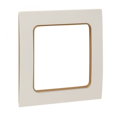 Стокгольм Рамка 1-местная белая с линией цвета шампань EKF PROxima EYM-G-302-10