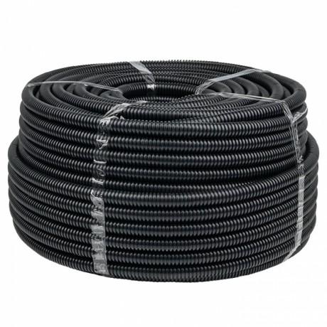 Труба гофр. негорючая безгалогеновая FRHF с протяжкой d63 мм (15 м) черная EKF-Plast FRHF-63