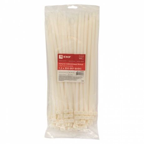 Хомут нейлоновый (7,2х300) (100шт.) EKF Basic plc-c-7.2x300