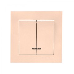 Валенсия выключатель 2-кл. 10А кремовый с индикатором EKF PROxima EWV10-123-20