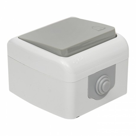 Мурманск Кнопка звонка 1-клавишная 10А IP54 серая EKF EFZ10-026-30-54