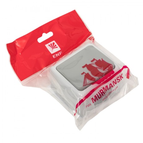 Мурманск Кнопка звонка 1-клавишная 10А IP54 серая EKF EFZ10-026-30-54