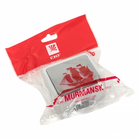 Мурманск Выключатель 1 -клавишный с индикатором 10А IP54 серый EKF EFV10-121-30-54