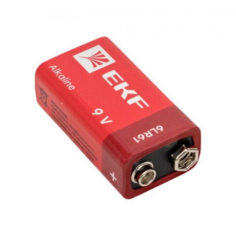 Алкалиновая батарейка типа 9V(6LR61) блистер 1шт. EKF 9V-BL1