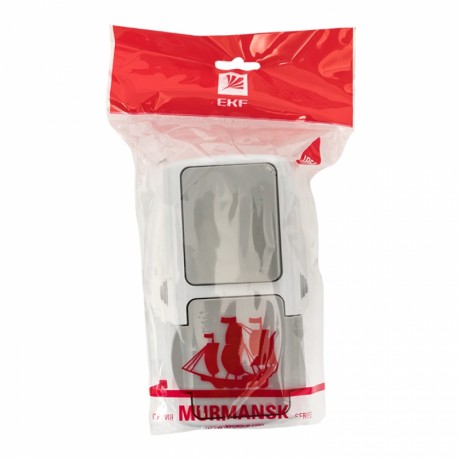 Мурманск Блок розетка 1-м 16А с заземлением с крышкой+ 1-кл выключатель IP54 серый EKF EFRV16-050-30-540