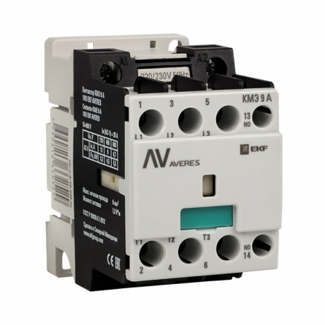 Контактор КМЭ 9А 1NO 230В АС EKF AVERES ctr-s-9-10-230-av