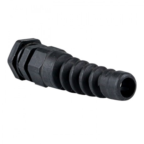 Сальник PG9 IP54 (100 шт) с гибким отводом d отв. 15 мм / d провод. 4-8 мм (чёрный) EKF PROxima plc-pg-9-g