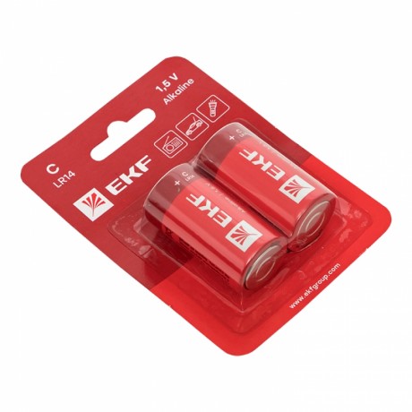 Алкалиновая батарейка типа C(LR14) блистер 2шт. EKF LR14-BL2
