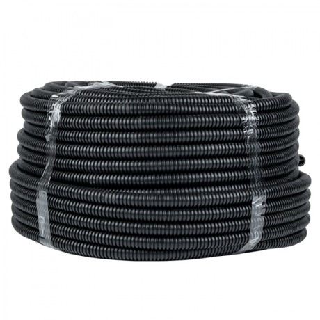 Труба гофр. ПНД тяжелая с протяжкой d20 мм (100 м) черная EKF-Plast tpnd-20-t