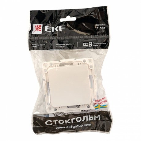 Стокгольм Механизм Выключателя 1-кл. 10А в/к белый EKF PROxima EYV10-121-20