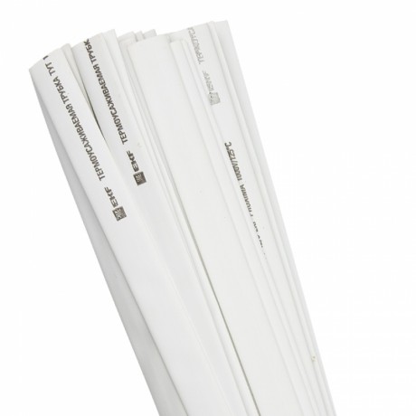 Термоусаживаемая трубка ТУТ нг 16/8 белая в отрезках по 1м EKF PROxima tut-16-w-1m