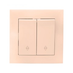 Валенсия выключатель 2-кл. 10А кремовый проходной EKF PROxima EWV10-027-20