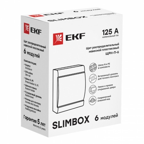 Щит распред. навесной ЩРН-П-6 SlimBox IP41 EKF PROxima sb-n-6