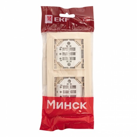 Рамка 2-местная горизонтальная бежевый Минск EKF ERM-G-302-20