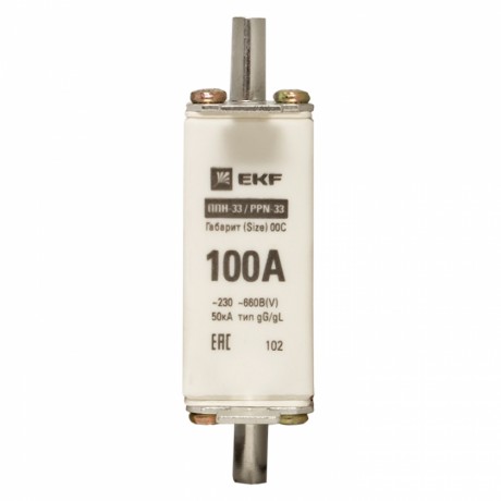 Плавкая вставка ППН-33 100/100А габарит 00С EKF PROxima fus-33/100