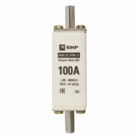 Плавкая вставка ППН-33 100/100А габарит 00С EKF PROxima fus-33/100