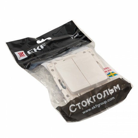 Стокгольм Механизм Выключателя 2-кл. 10А белый EKF PROxima EYV10-123-10