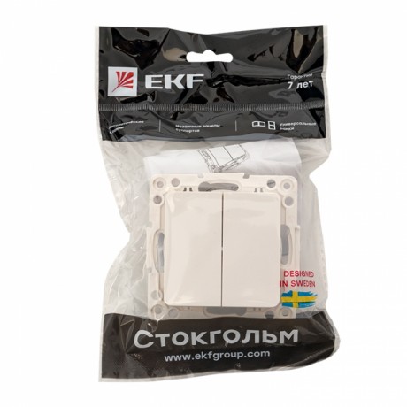 Стокгольм Механизм Выключателя 2-кл. 10А белый EKF PROxima EYV10-123-10