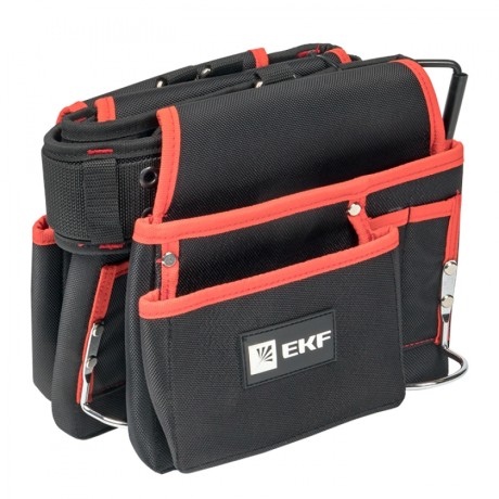 Сумка-пояс двухсекционная усиленная с двухшпеньковым ремнем С-12 EKF Professional c-12