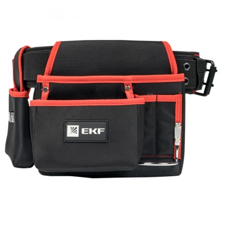 Сумка-пояс двухсекционная усиленная с двухшпеньковым ремнем С-12 EKF Professional c-12