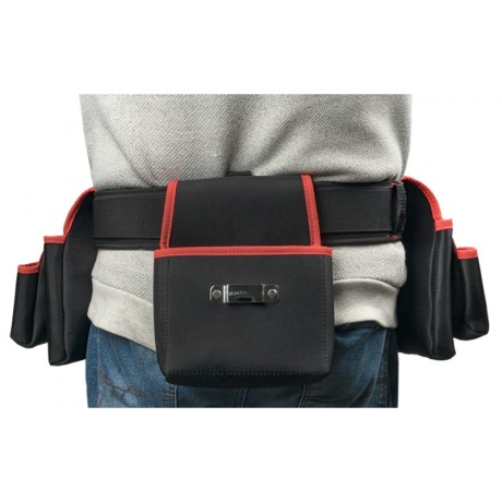 Сумка-пояс двухсекционная усиленная с двухшпеньковым ремнем С-12 EKF Professional c-12