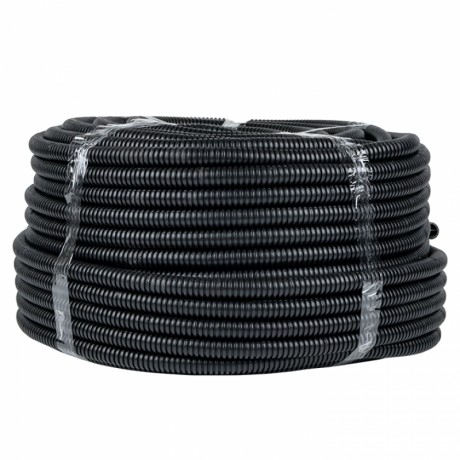 Труба гофр. ПНД с протяжкой d25 мм (25 м) черная EKF-Plast tpnd-25-25m