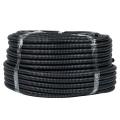 Труба гофр. ПНД с протяжкой d25 мм (25 м) черная EKF-Plast tpnd-25-25m