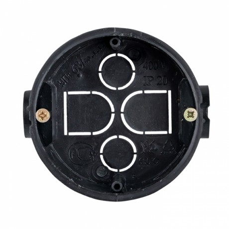 Коробка установочная приборная КМТ-010-044 со стыковочными узлами и саморезами для твердых стен (71х42) розничный стикер EKF PROxima plc-kmt-010-044-r