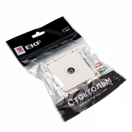 Стокгольм Механизм Розетки TV 1-местной 75Ом 5-862МГц белый EKF PROxima EYA00-027-10