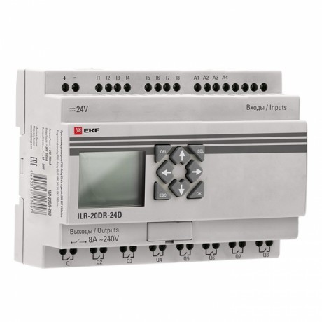Программируемое реле 20 в/в с диспл. 24В PRO-Relay EKF PROxima ILR-20DR-24D