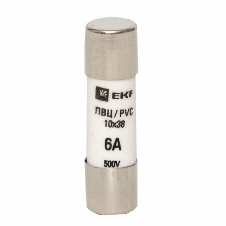 Плавкая вставка цилиндрическая ПВЦ (10х38) 6А EKF PROxima pvc-10x38-6